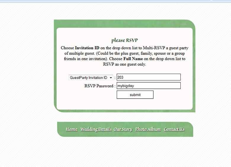 wedding website setup theme